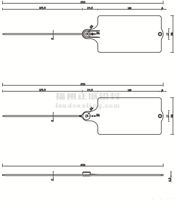 SL-10F塑料封条尺寸 