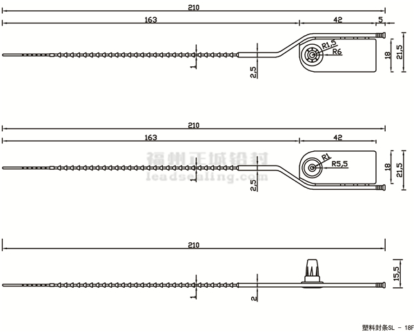 Deminsion of SL-18F plastic seal