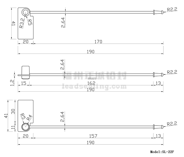 sl-22f塑料封条尺寸图